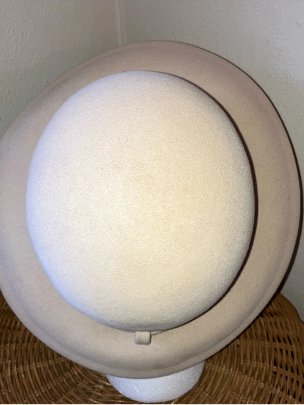 vintage Frank Olive ivory wool felt pith-style dome hat